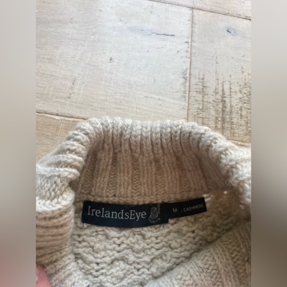 Irelands Eye Size Medium Wool Cashmere Cropped Vest Cream Sleeveless Sweater - Picture 6 of 9